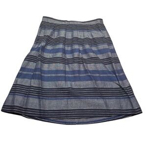 Bridge and Burn Blue Striped A-Line Skirt